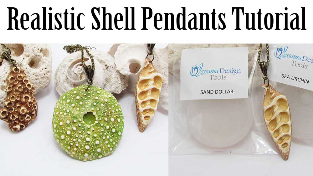 Polymer clay shell pendants