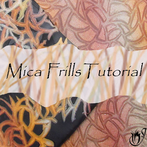 Polymer clay mica frills technique