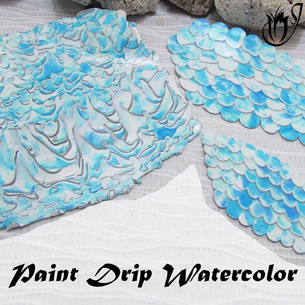 polymer clay paintdrip watercolor