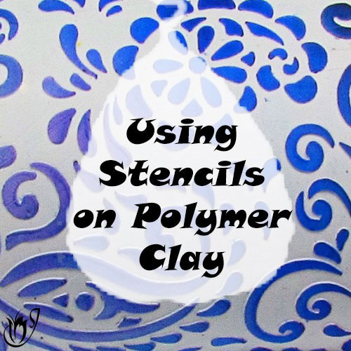 Polymer clay with stenciled powders