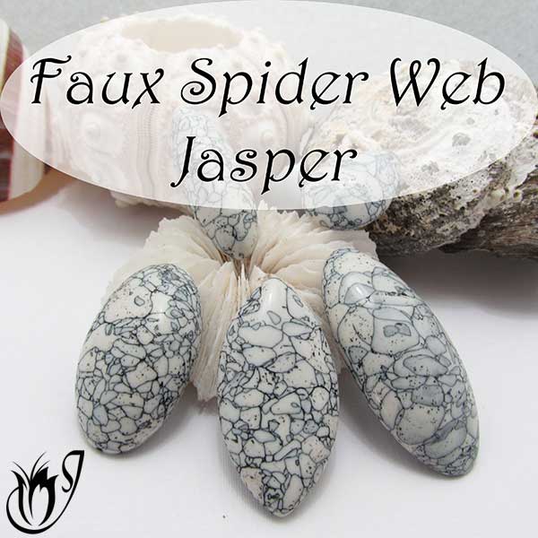 Polymer clay faux spiderweb jasper cabochons