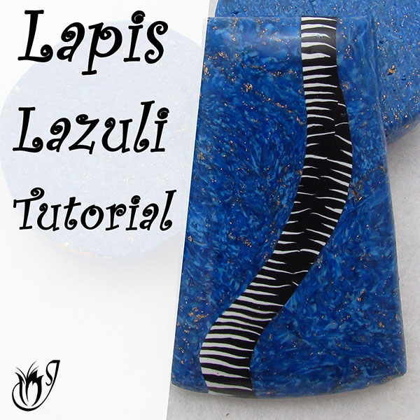 Faux Lapis Lazuli Polymer Clay Pendant