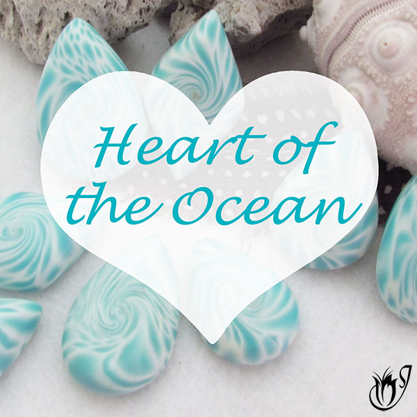 heart of the ocean polymer clay lentil beads