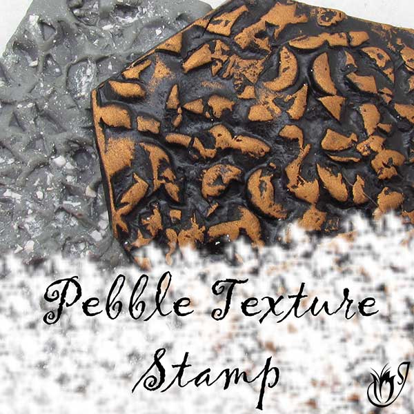 Handmade polymer clay pebble texture stamp
