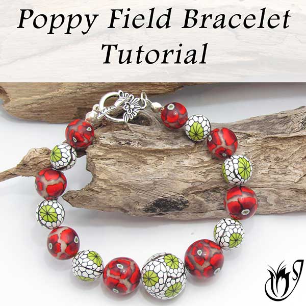 Poppy Field Polymer Clay Bracelet