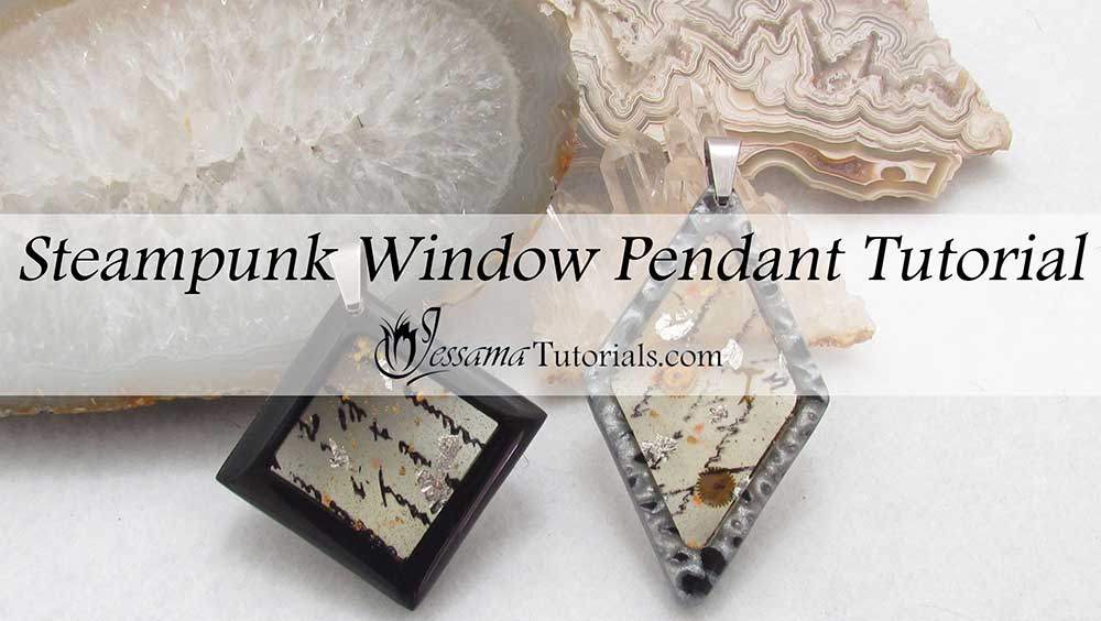 Steampunk Polymer Clay Window Pendants