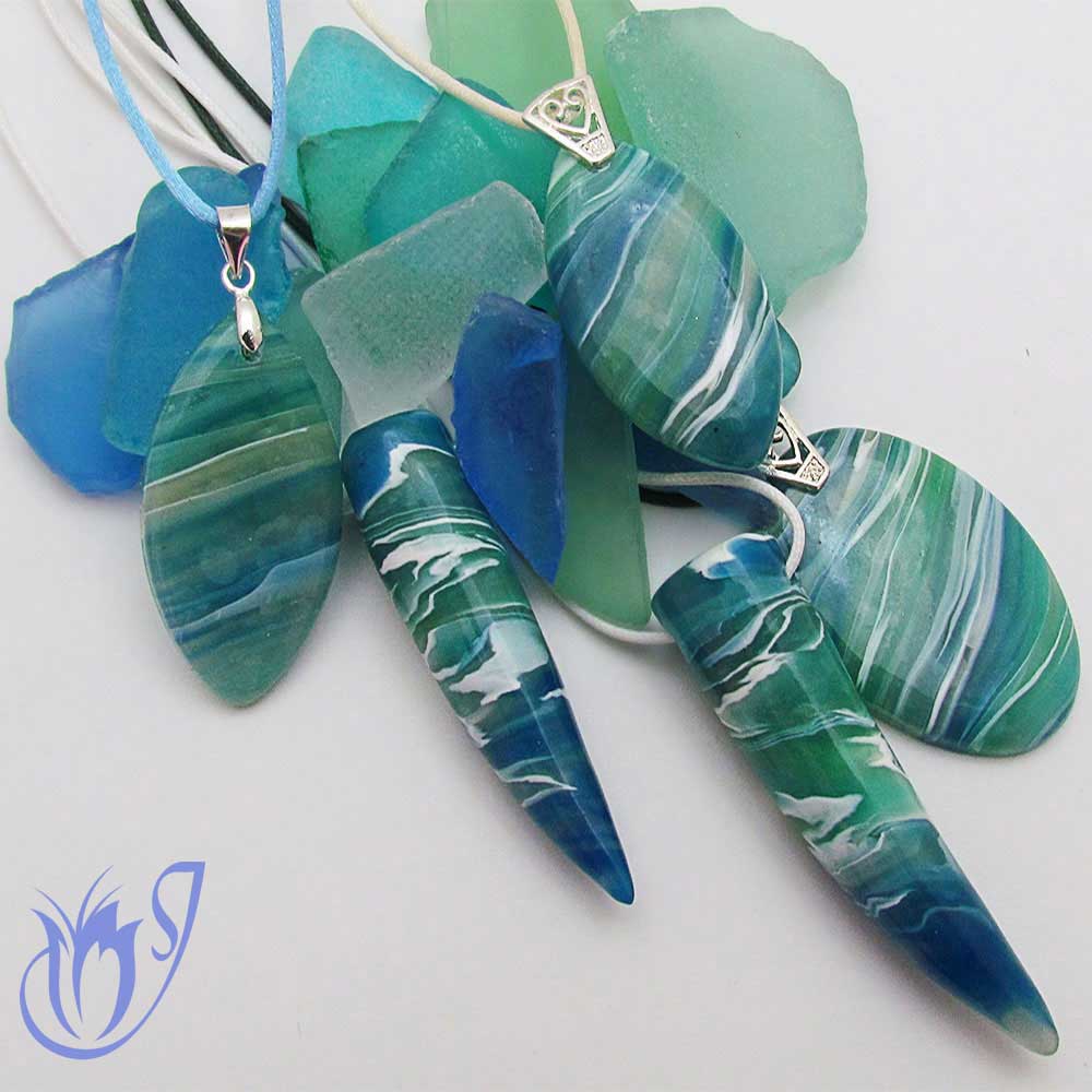 Polymer clay faux agate daggers